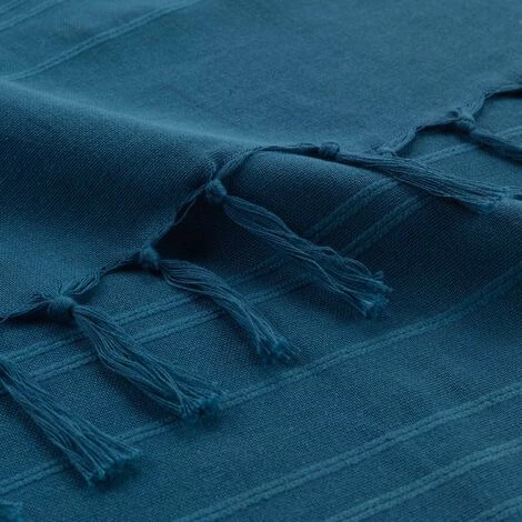 1001KDO POUR LA MAISON Plaid Ou Jete De Canape Coton 150 X 150 Cm Lilie Indigo 4 1001KDO POUR LA MAISON Plaid Ou Jete De Canape Coton 150 X 150 Cm Lilie Indigo – Image 2