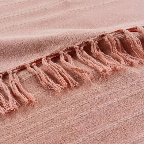 1001KDO POUR LA MAISON Plaid Ou Jete De Canape Coton 150 X 150 Cm Lilie Peche 4 1001KDO POUR LA MAISON Plaid Ou Jete De Canape Coton 150 X 150 Cm Lilie Peche – Image 2