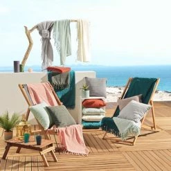 1001KDO POUR LA MAISON Plaid Ou Jete De Canape Coton 150 X 150 Cm Lilie Peche 7 1001KDO POUR LA MAISON Plaid Ou Jete De Canape Coton 150 X 150 Cm Lilie Peche -Plaid et couverture Soldes 59129990 3