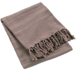 1001KDO POUR LA MAISON Plaid Ou Jete De Canape Coton 150 X 150 Cm Lilie Taupe -Plaid et couverture Soldes 59129991 3