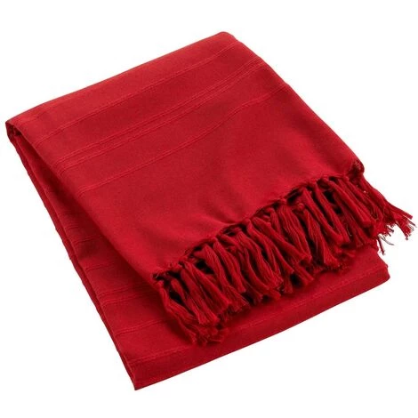 1001KDO POUR LA MAISON Plaid Ou Jete De Canape Coton 150 X 150 Cm Lilie Rouge 5 1001KDO POUR LA MAISON Plaid Ou Jete De Canape Coton 150 X 150 Cm Lilie Rouge – Image 3
