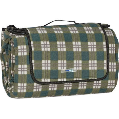 Relaxdays Couverture Pique-nique XXL, 200x300 Cm, Tapis De Plage Polaire, Isolation Thermique, Imperméable, Vert/gris 5 Relaxdays Couverture Pique-nique XXL, 200x300 Cm, Tapis De Plage Polaire, Isolation Thermique, Imperméable, Vert/gris – Image 3