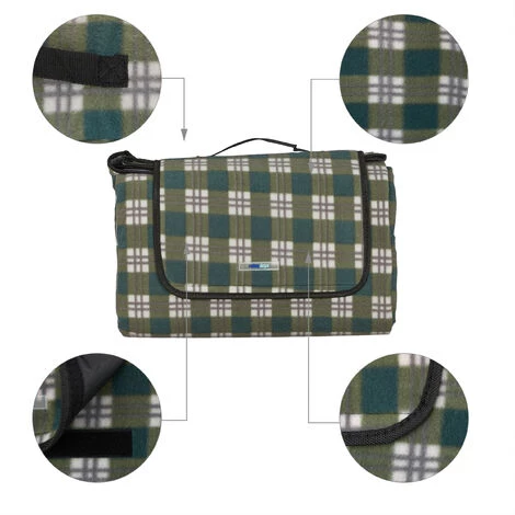 Relaxdays Couverture Pique-nique XXL, 200x300 Cm, Tapis De Plage Polaire, Isolation Thermique, Imperméable, Vert/gris 7 Relaxdays Couverture Pique-nique XXL, 200x300 Cm, Tapis De Plage Polaire, Isolation Thermique, Imperméable, Vert/gris – Image 5