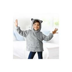 HOME DECO KIDS Plaid Sweat à Capuche (66 Cm) Peluche Gris