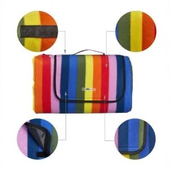 Relaxdays Couverture Pique-nique XXL, 200x300 Cm, Tapis De Plage Polaire, Isolation Thermique, Imperméable, Arc-en-ciel 11 Relaxdays Couverture Pique-nique XXL, 200x300 Cm, Tapis De Plage Polaire, Isolation Thermique, Imperméable, Arc-en-ciel -Plaid et couverture Soldes 59261208 5