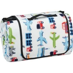 Relaxdays Couverture Pique-nique XXL, 200x300 Cm, Tapis De Plage, Isolation Thermique, Imperméable, Motif Véhicules