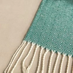 ROSIER Jeté De Lit Couverture Couvre-lit Décorative Canapé Jeter Canapé Couverture Gland Plaids Frange Tapis à La Mode Mignon Motif Du Losange (120 X 220 Cm, Vert Matcha)——VEBTles -Plaid et couverture Soldes 59281524 4