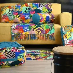 LOVELY CASA Plaid 125x150 Cm Popart Canard Coton - Bleu -Plaid et couverture Soldes 59404814 3