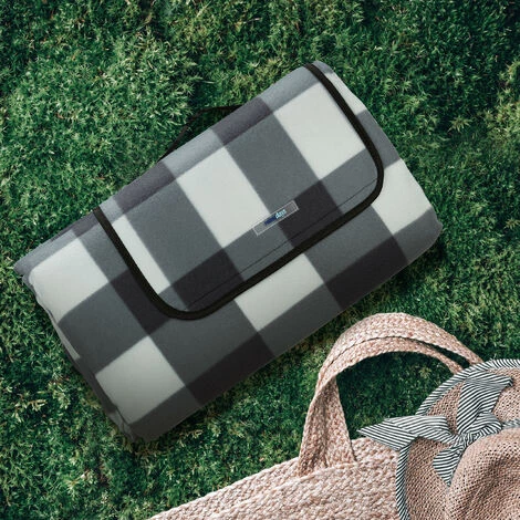 Relaxdays Couverture Pique-nique XXL, 200x300 Cm, Tapis De Plage, Isolation Thermique, Imperméable, Noir/gris/blanc 6 Relaxdays Couverture Pique-nique XXL, 200x300 Cm, Tapis De Plage, Isolation Thermique, Imperméable, Noir/gris/blanc – Image 4