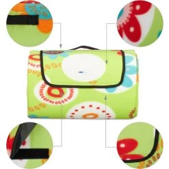 Relaxdays Couverture Pique-nique XXL, 200x300 Cm, Tapis De Plage Polaire, Isolation Thermique, Imperméable, Multicolore -Plaid et couverture Soldes 59406242 4