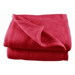 POYET MOTTE Couverture Polaire 220 X 240 Cm Fraise