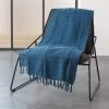 1001KDO POUR LA MAISON Plaid Ou Jete De Canape Coton 220 X 240 Cm Lilie Indigo -Plaid et couverture Soldes 59422110 1