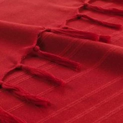 1001KDO POUR LA MAISON Plaid Ou Jete De Canape Coton 180 X 220 Cm Lilie Rouge -Plaid et couverture Soldes 59432741 2