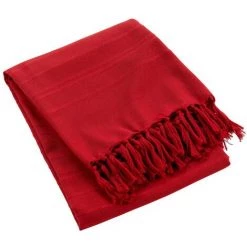 1001KDO POUR LA MAISON Plaid Ou Jete De Canape Coton 180 X 220 Cm Lilie Rouge -Plaid et couverture Soldes 59432741 3