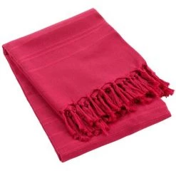 1001KDO POUR LA MAISON Plaid Ou Jete De Canape Coton 220 X 240 Cm Lilie Framboise -Plaid et couverture Soldes 59485154 3