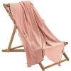 1001KDO POUR LA MAISON Plaid Ou Jete De Canape Coton 180 X 220 Cm Lilie Peche