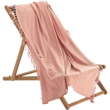 1001KDO POUR LA MAISON Plaid Ou Jete De Canape Coton 180 X 220 Cm Lilie Peche 3 1001KDO POUR LA MAISON Plaid Ou Jete De Canape Coton 180 X 220 Cm Lilie Peche