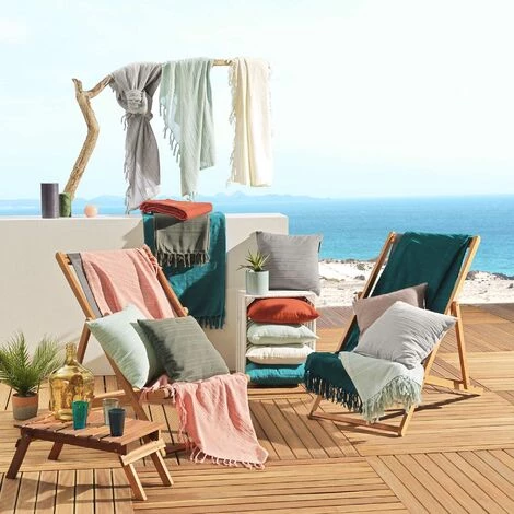 1001KDO POUR LA MAISON Plaid Ou Jete De Canape Coton 180 X 220 Cm Lilie Peche 5 1001KDO POUR LA MAISON Plaid Ou Jete De Canape Coton 180 X 220 Cm Lilie Peche – Image 3