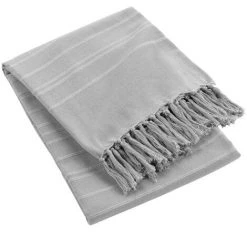 1001KDO POUR LA MAISON Plaid Ou Jete De Canape Coton 220 X 240 Cm Lilie Gris -Plaid et couverture Soldes 59595222 3