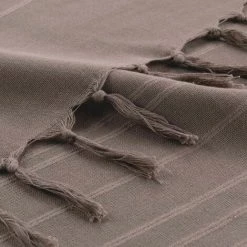 1001KDO POUR LA MAISON Plaid Ou Jete De Canape Coton 220 X 240 Cm Lilie Taupe -Plaid et couverture Soldes 59595628 2