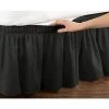 HEGUYEY Cache Sommiers, Jupe De Lit à Volants élastique De Couleur Unie, Noir, 180X200+38cm -Plaid et couverture Soldes 59603815 1