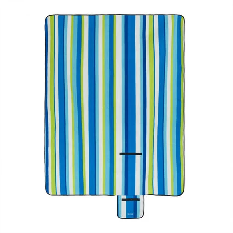 Relaxdays Couverture Pique-nique XXL, 200x300 Cm, Tapis De Plage, Isolation Thermique, Imperméable, Bleu/vert/blanc 4 Relaxdays Couverture Pique-nique XXL, 200x300 Cm, Tapis De Plage, Isolation Thermique, Imperméable, Bleu/vert/blanc – Image 2
