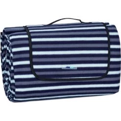 Relaxdays Couverture Pique-nique XXL, 200x300 Cm, Tapis De Plage Polaire, Isolation Thermique, Imperméable, Bleu/gris -Plaid et couverture Soldes 59672884 3