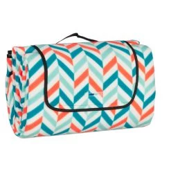 Relaxdays Couverture Pique-nique XXL, 200x300 Cm, Tapis De Plage, Isolation Thermique, Imperméable, Bleu/orange/blanc -Plaid et couverture Soldes 59672914 3