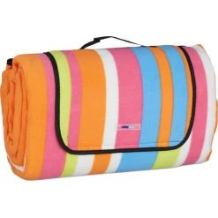 Relaxdays Couverture Pique-nique XXL, 200x300 Cm, Tapis De Plage Polaire, Isolation Thermique, Imperméable, Multicolore