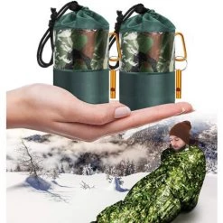 HEGUYEY 2PCS Couverture De Survie Reutilisable Sac De Couchage De Survie Pour Le Camping En Plein Air Et La Imperméable Survie Bivy Sac Survie Materiel Imperméable Randonnée Couvertures Thermique Kit
