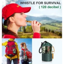 HEGUYEY 2PCS Couverture De Survie Reutilisable Sac De Couchage De Survie Pour Le Camping En Plein Air Et La Imperméable Survie Bivy Sac Survie Materiel Imperméable Randonnée Couvertures Thermique Kit -Plaid et couverture Soldes 59762042 3