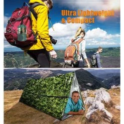 HEGUYEY 2PCS Couverture De Survie Reutilisable Sac De Couchage De Survie Pour Le Camping En Plein Air Et La Imperméable Survie Bivy Sac Survie Materiel Imperméable Randonnée Couvertures Thermique Kit -Plaid et couverture Soldes 59762042 4