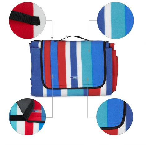 Relaxdays Couverture Pique-nique XXL, 200x300 Cm, Tapis De Plage Polaire, Isolation Thermique, Imperméable, Multicolore 7 Relaxdays Couverture Pique-nique XXL, 200x300 Cm, Tapis De Plage Polaire, Isolation Thermique, Imperméable, Multicolore – Image 5