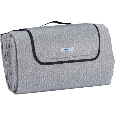 Relaxdays Couverture Pique-nique XXL, 200x300 Cm, Tapis De Plage Polaire, Isolation Thermique, Imperméable, Gris Uni 5 Relaxdays Couverture Pique-nique XXL, 200x300 Cm, Tapis De Plage Polaire, Isolation Thermique, Imperméable, Gris Uni – Image 3