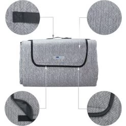 Relaxdays Couverture Pique-nique XXL, 200x300 Cm, Tapis De Plage Polaire, Isolation Thermique, Imperméable, Gris Uni 11 Relaxdays Couverture Pique-nique XXL, 200x300 Cm, Tapis De Plage Polaire, Isolation Thermique, Imperméable, Gris Uni -Plaid et couverture Soldes 59806879 5