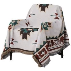 LYCXAMES Couverture Ethnique Tribale, Géométrique, Aztèque, Navajo, Couvre-lit, Canapé, Décoration Artistique, Bohème, 160 X 220 Cm