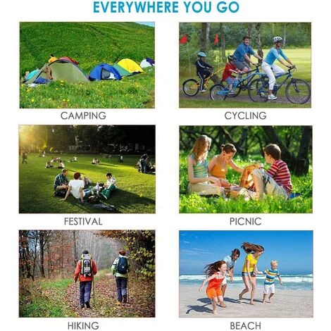 LYCXAMES Tapis De Plage, Extra Large 200 Cm X 210 Cm Couverture De Pique-Nique Imperméable Anti-Sable, Lavable En Machine Nylon Avec 4 Piquets (Bleu ) 6 LYCXAMES Tapis De Plage, Extra Large 200 Cm X 210 Cm Couverture De Pique-Nique Imperméable Anti-Sable, Lavable En Machine Nylon Avec 4 Piquets (Bleu ) – Image 4