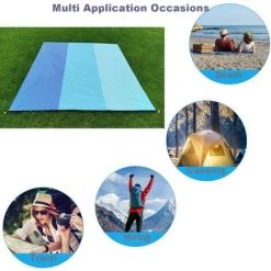 BENOBBY KIDS Couverture De Plage Basique Confortable, Tapis De Plage Imperméable, Tapis De Pique-nique Sans Sable Pour Plage, Camping, Voyage, Cour, Jardin, Activités De Plein Air 200 X 210 Cm Bleu -Plaid et couverture Soldes 59994000 2