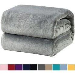 GALOZZOIT Couverture Confortable Couverture Moelleuse, Couverture Extra Douce Et Chaude Dans Le Salon, Couverture En Molleton De Flanelle 150x200 Cm, Infroissable / Anti-décoloration Comme Couverture De Canapé Ou Couvre-lit - Gris