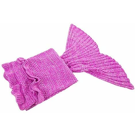 DENUOTOP Couvertures Et Plaids Couverture De Sirène Personnalisée Tricotée à La Main Chaud Salon Canapé Couverture Enfants Cadeau D'anniversaire De Noël Sirène Tricoté Motif Sac De Couchage (rose) 6 DENUOTOP Couvertures Et Plaids Couverture De Sirène Personnalisée Tricotée à La Main Chaud Salon Canapé Couverture Enfants Cadeau D'anniversaire De Noël Sirène Tricoté Motif Sac De Couchage (rose) – Image 4