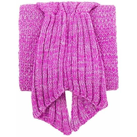 DENUOTOP Couvertures Et Plaids Couverture De Sirène Personnalisée Tricotée à La Main Chaud Salon Canapé Couverture Enfants Cadeau D'anniversaire De Noël Sirène Tricoté Motif Sac De Couchage (rose) 7 DENUOTOP Couvertures Et Plaids Couverture De Sirène Personnalisée Tricotée à La Main Chaud Salon Canapé Couverture Enfants Cadeau D'anniversaire De Noël Sirène Tricoté Motif Sac De Couchage (rose) – Image 5