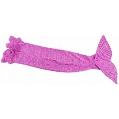 MINKUROW Couverture De Sirène Personnalisée Tricotée à La Main Chaud Salon Canapé Couverture Enfants Cadeau D'anniversaire De Noël Sirène Tricoté Motif Sac De Couchage (rose) -Plaid et couverture Soldes 60016060 3