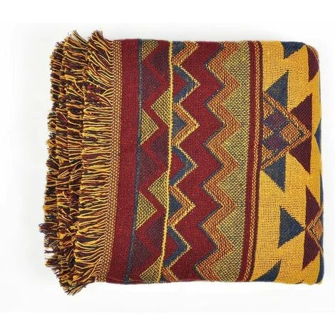 STARLIGHT Grande Plaid Couverture Coton Tricoté Jacquard Bohême Douce Lavable Pour Canapé Fauteuil Chambre (90*90CM, Géométrique),STAR.L 5 STARLIGHT Grande Plaid Couverture Coton Tricoté Jacquard Bohême Douce Lavable Pour Canapé Fauteuil Chambre (90*90CM, Géométrique),STAR.L – Image 3