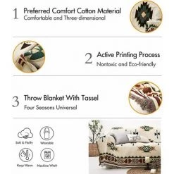 STARLIGHT Plaid,Housse De Canapé De Style Ethnique Américain, Couverture Complète En Tricot Sucre Jacquard Couverture De Canapé -90 * 90cm,STAR.L -Plaid et couverture Soldes 60066348 3