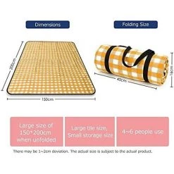 JOORRT Couverture Tapis De Pique-Nique Imperméable Pliable Pour Camping Jardin,150 X 200cm -Plaid et couverture Soldes 60185901 5