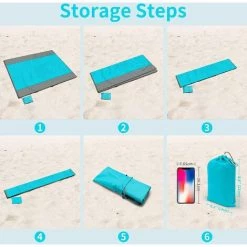 JOORRT Couverture De Plage Anti-Sable,200*210 Cm Tapis Pique Niques Imperméable 10 JOORRT Couverture De Plage Anti-Sable,200*210 Cm Tapis Pique Niques Imperméable -Plaid et couverture Soldes 60186215 4