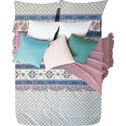 COMERCIAL CANDELA FELPUDOS Y ALFOMBRAS Couvre-lit Bouti Printemps & Été Mosaïques Bleues Pour Lit (lit De 90 Cm)