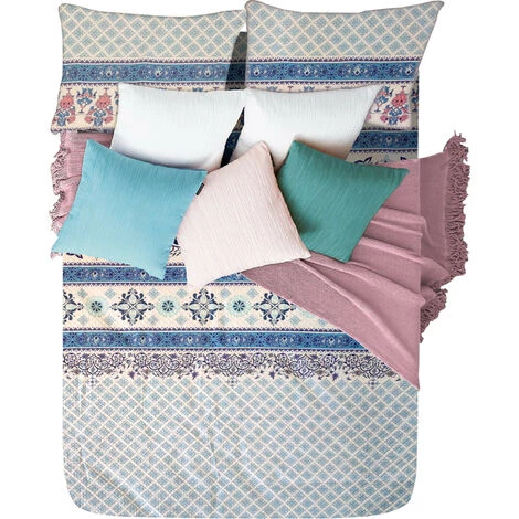 COMERCIAL CANDELA FELPUDOS Y ALFOMBRAS Couvre-lit Bouti Printemps & Été Mosaïques Bleues Pour Lit (lit De 90 Cm) 3 COMERCIAL CANDELA FELPUDOS Y ALFOMBRAS Couvre-lit Bouti Printemps & Été Mosaïques Bleues Pour Lit (lit De 90 Cm)