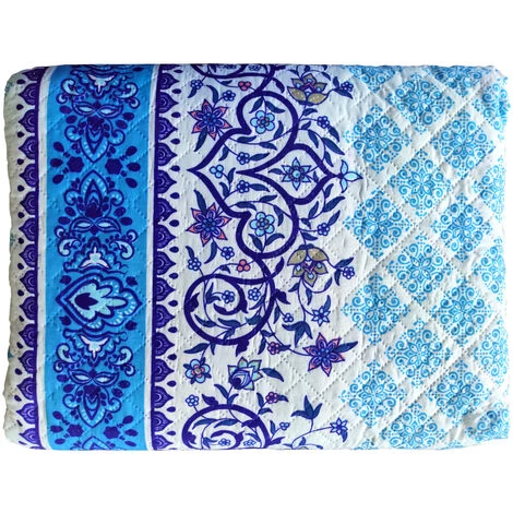 COMERCIAL CANDELA FELPUDOS Y ALFOMBRAS Couvre-lit Bouti Printemps & Été Mosaïques Bleues Pour Lit (lit De 90 Cm) 5 COMERCIAL CANDELA FELPUDOS Y ALFOMBRAS Couvre-lit Bouti Printemps & Été Mosaïques Bleues Pour Lit (lit De 90 Cm) – Image 3