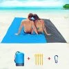 STARLIGHT Tapis De Plage,SL.GT Couverture De Pique-Nique Anti Sable 200 X 210cm Avec 4 Piquets 1bag,Portable ImperméAble Pliable Couverture De Camping -Plaid et couverture Soldes 60247482 1